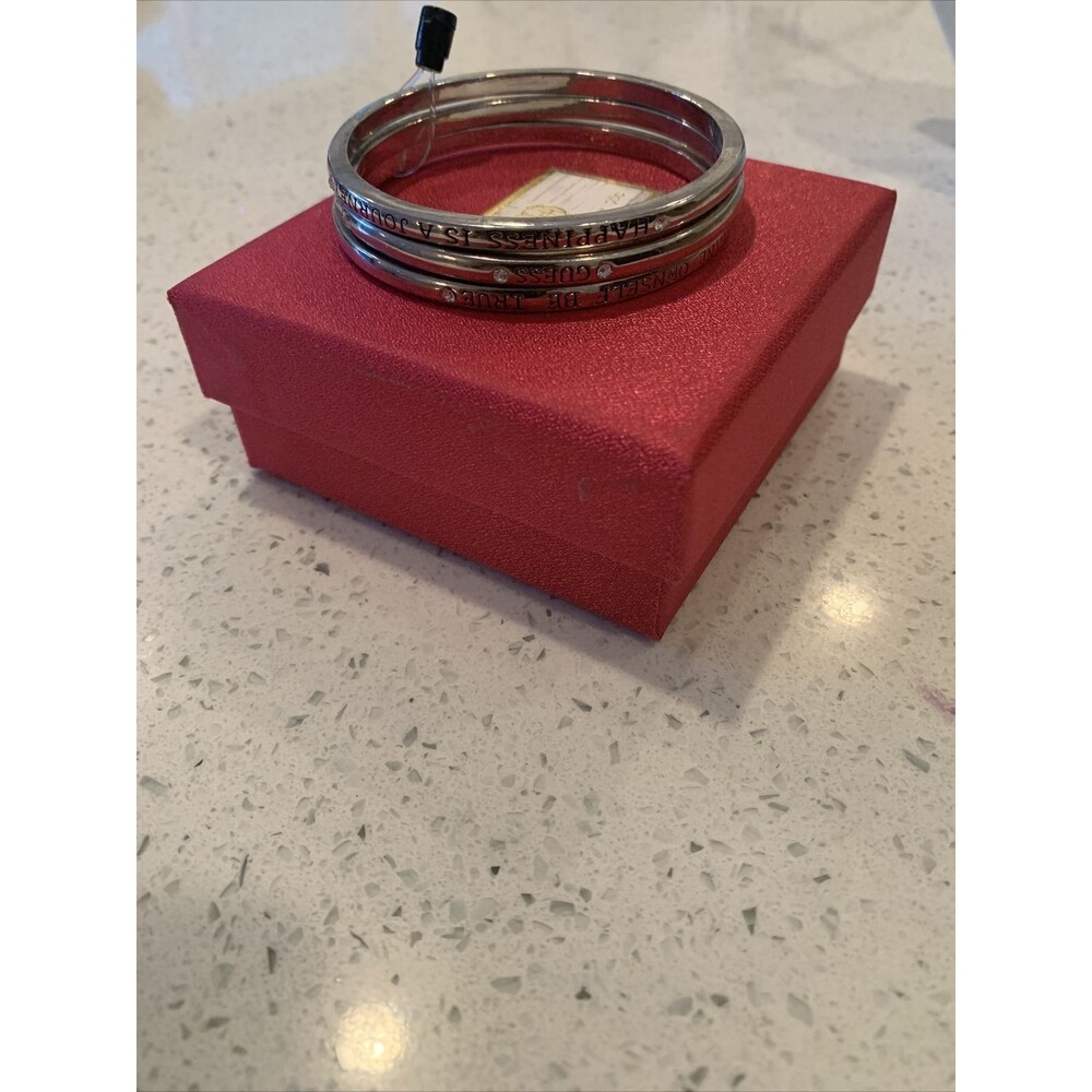 Guess”Happiness Is A Journey " His and Hers Couple Love Gift Bangle Bracelet 8